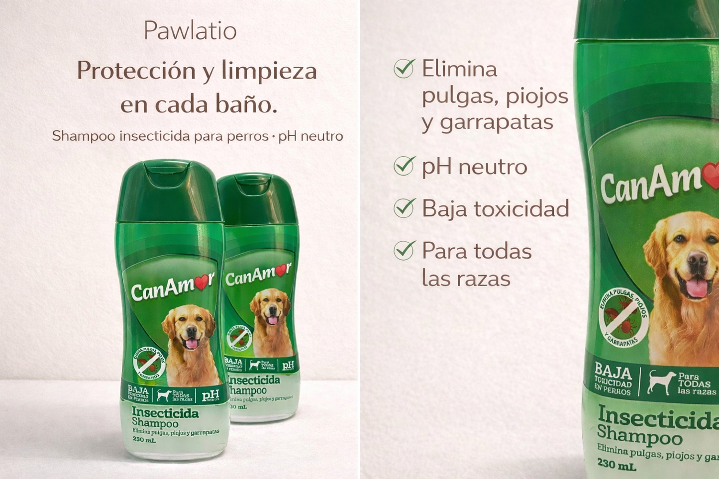 CHAMPÚ CANAMOR ANTIPULGAS POR 230 CC