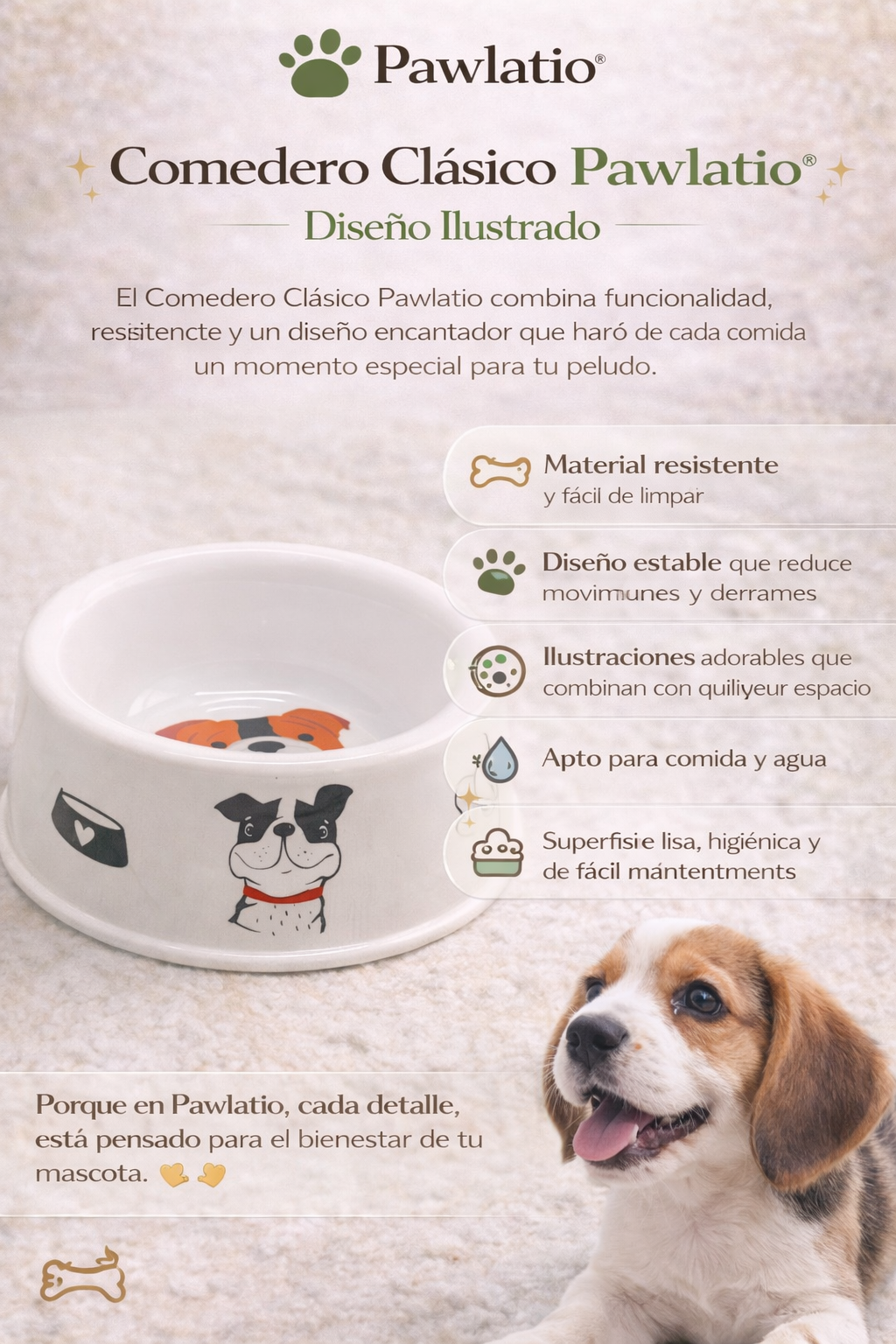 Comedero Clásico Pawlatio – Diseño Ilustrado