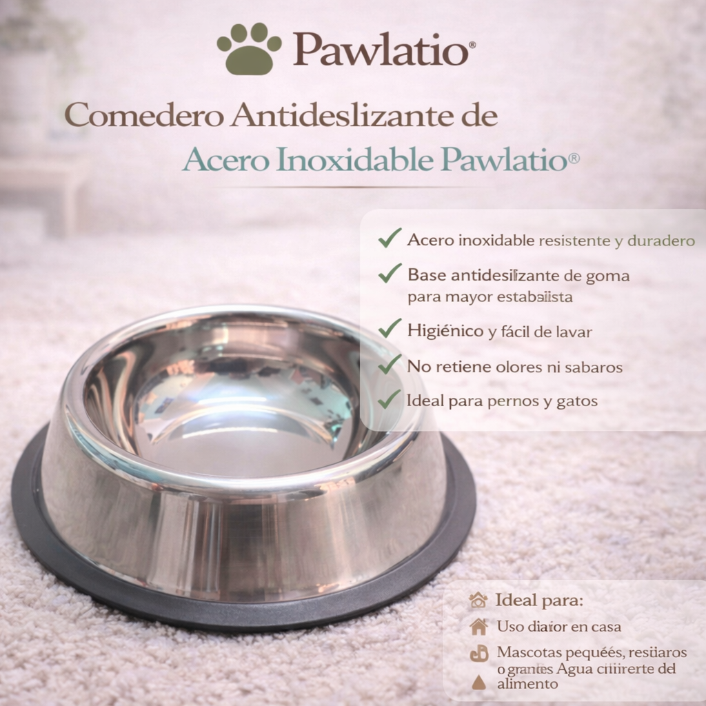 🐾 Comedero Premium De Acero Inoxidable Pawlatio®