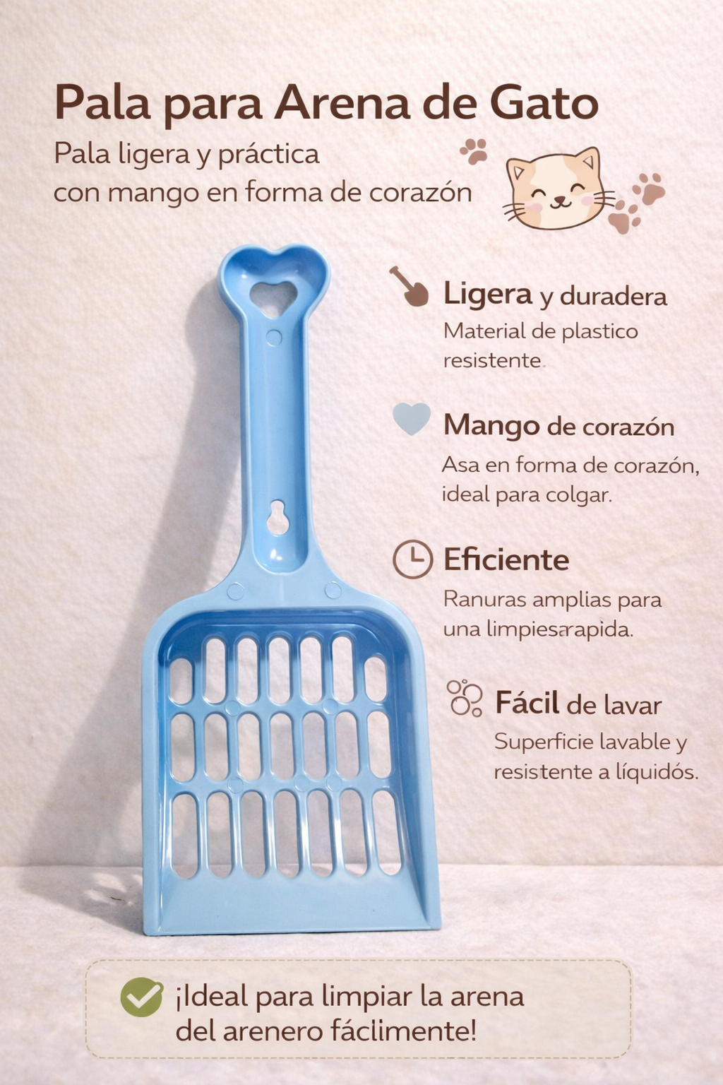 Pala de arena de gato