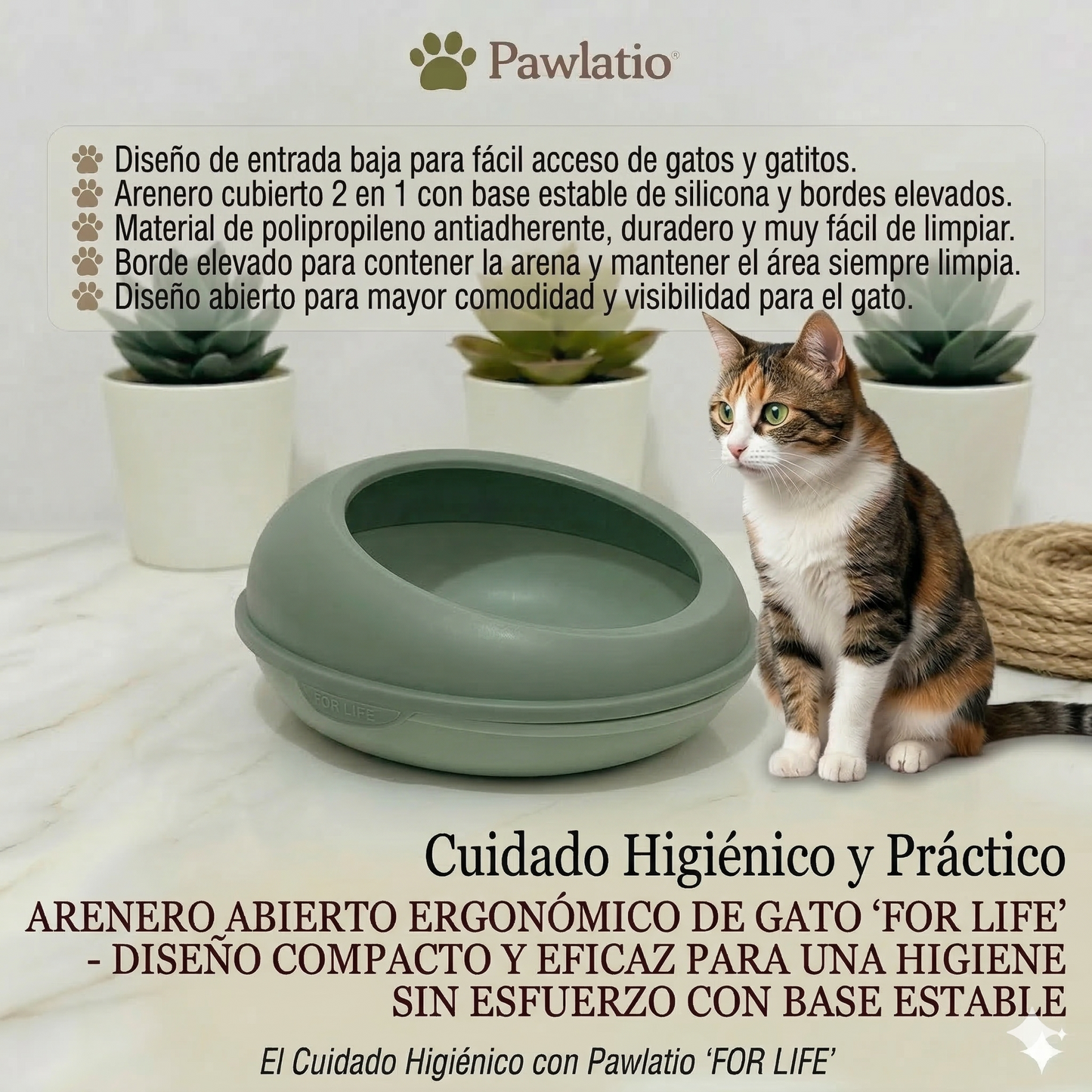 Arenero de gato "For life"