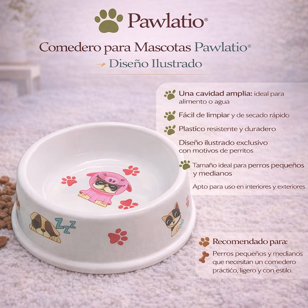 Comedero Para Mascotas Pawlatio – Diseño Ilustrado