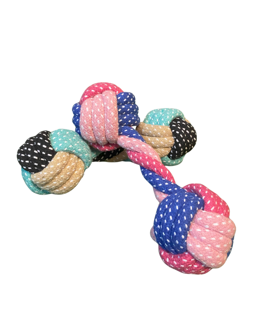 🐾 Juguete de Cuerda Pawlatio® – Doble Bola Trenzada