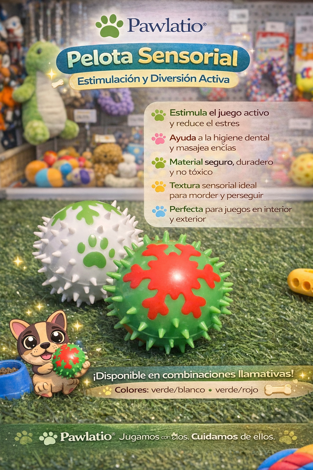 🐾 Pelota Sensorial Pawlatio® – Estimulación y Diversión Activa