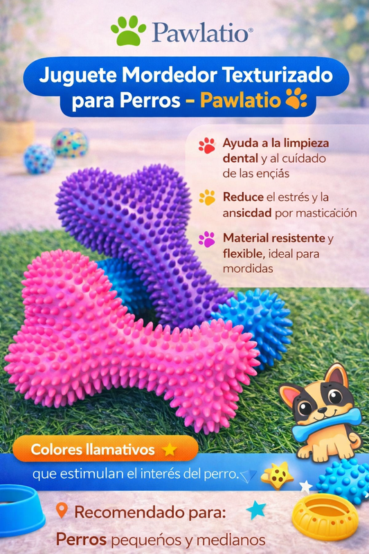 🦴 Juguete Mordedor Texturizado para Perros – Pawlatio 🐾