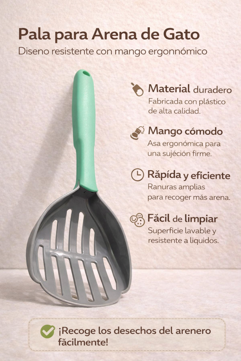 Pala de arena de gato